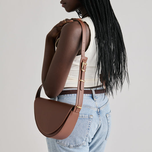 SABINE SHOULDER BAG BROWN LEATHER
