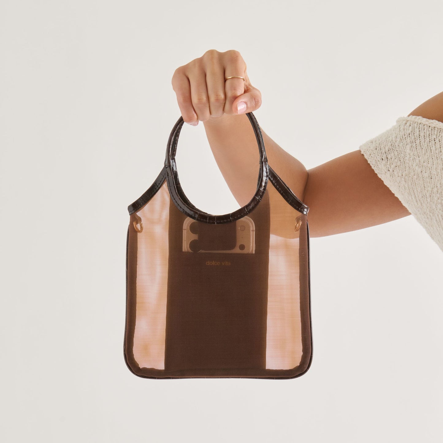 SYLVENE CROSSBODY CHOCOLATE MESH