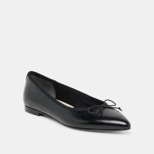 CELIO BALLET FLATS BLACK LEATHER