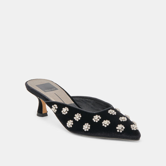 CLARA HEELS NERO VELVET
