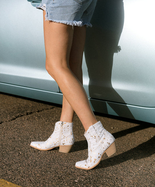 SILMA BOOTIES GOLD MULTI CALF HAIR
