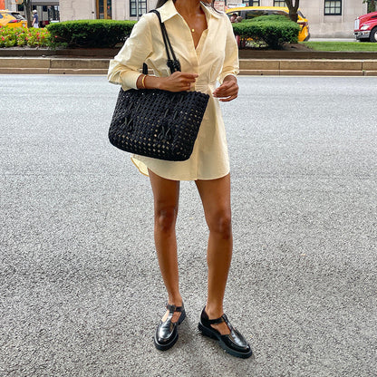 EMILIO FLATS MIDNIGHT CRINKLE PATENT LEATHER