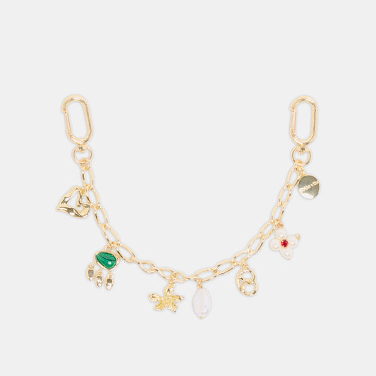 PEARL CHAIN BAG CHARM GOLD PEARL