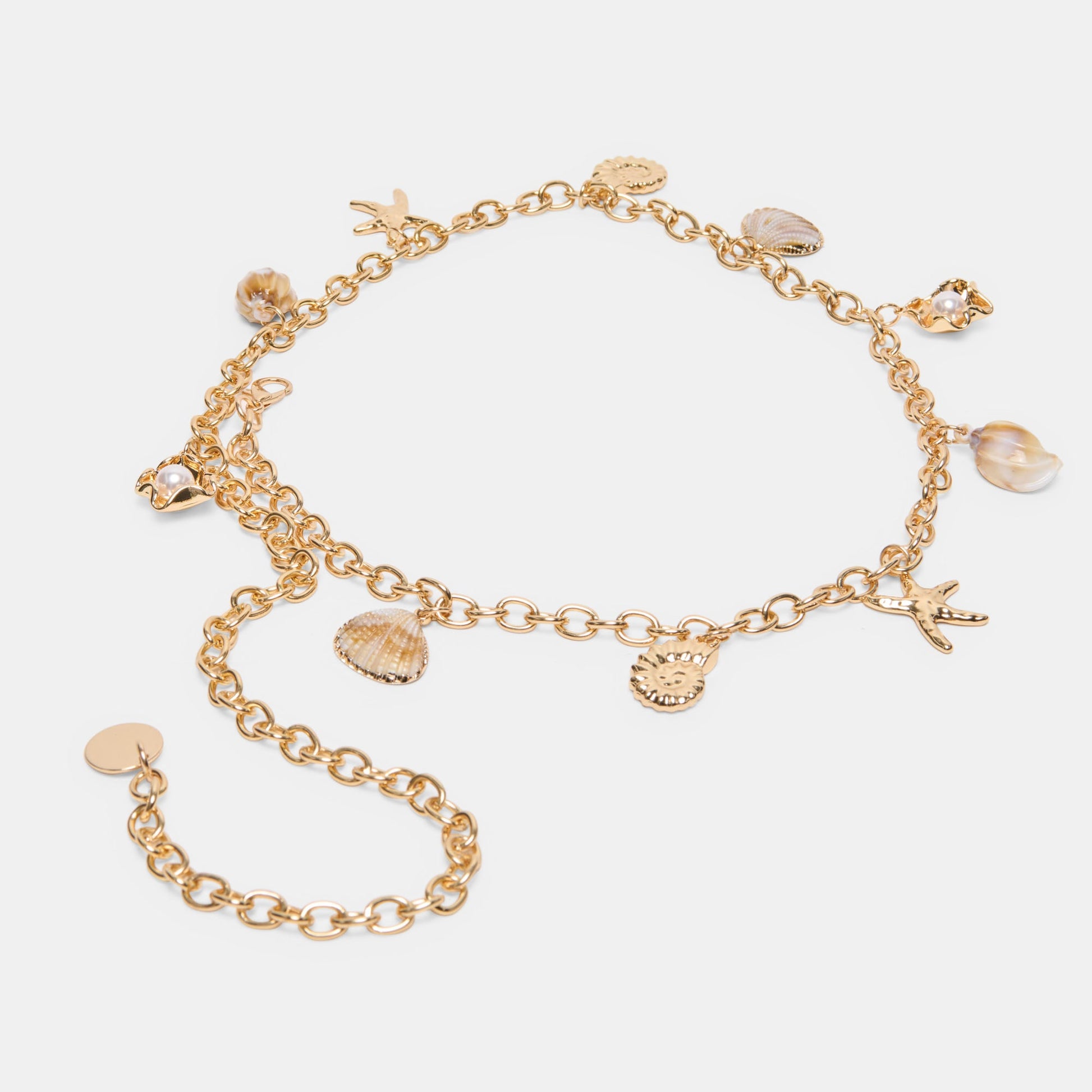 SHELL CHAIN LINK BELT GOLD