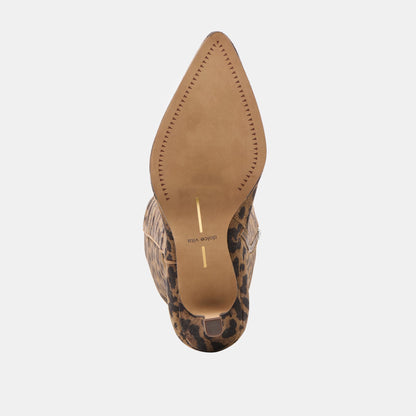 ALDY WIDE CALF BOOTS BROWN LEOPARD PRINTED SUEDE