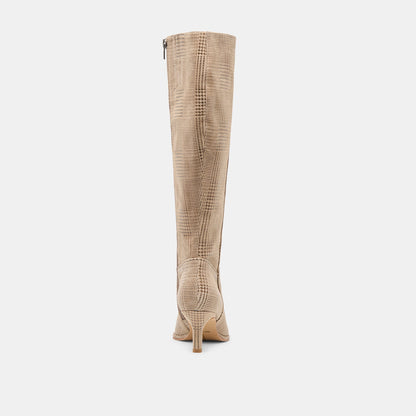ALDY BOOTS HERRINGBONE PRINTED SUEDE