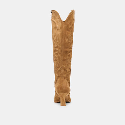 ALISA BOOTS LT BROWN SUEDE