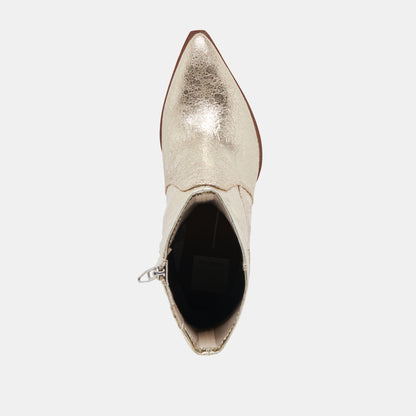 ARYA WIDE CALF BOOTS LIGHT GOLD DISTRESSED LEATHER