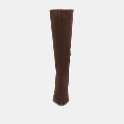 EMMI NARROW CALF BOOTS DK BROWN SUEDE