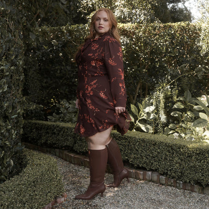 GYRA EXTRA WIDE CALF BOOTS CHOCOLATE LEATHER