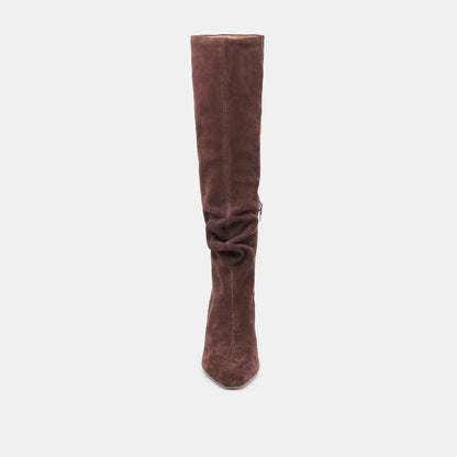 LOUSA WIDE CALF BOOTS MAHOGANY SUEDE