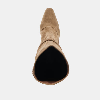 LOUSA WIDE CALF BOOTS OLIVE SUEDE