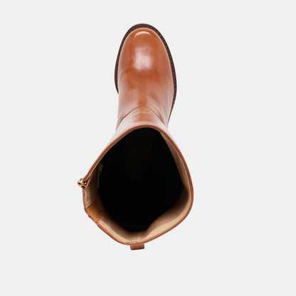 LUCYLE WIDE CALF BOOTS TAN LEATHER