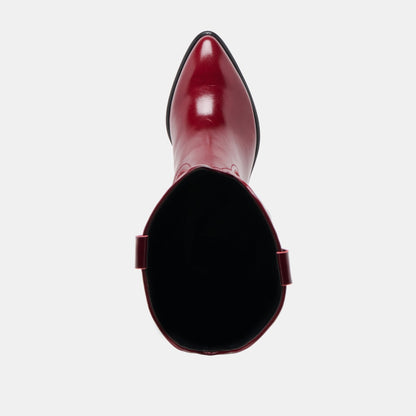 MIRLA WIDE CALF BOOTS OXBLOOD LEATHER