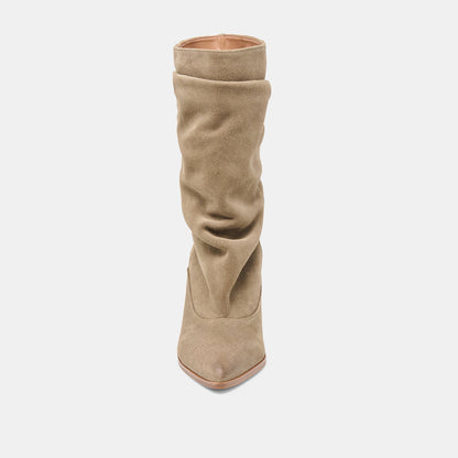 TALINA WIDE CALF BOOTS OLIVE SUEDE