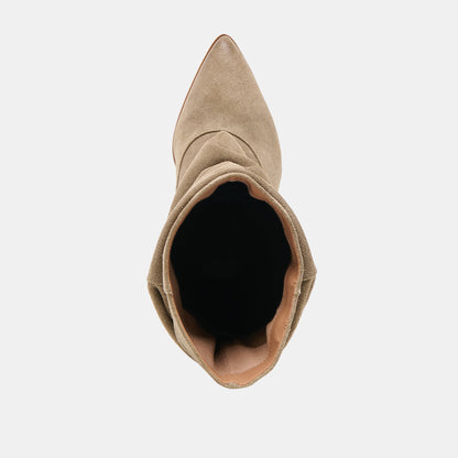 TALINA WIDE CALF BOOTS OLIVE SUEDE