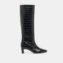 NOIR CROCO EMBOSSED LEATHER