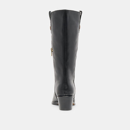 VERN WIDE CALF BOOTS BLACK LEATHER