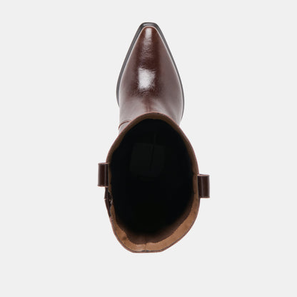VERN WIDE CALF BOOTS CHOCOLATE LEATHER