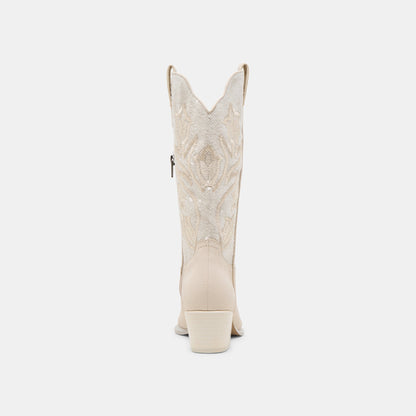 VORAH PEARL BOOTS CREME SEQUIN