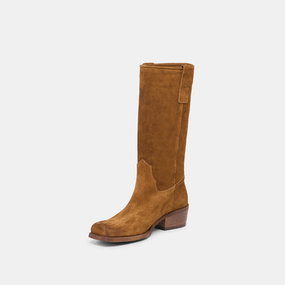 ROMIE BOOTS BROWN SUEDE
