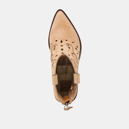 ZENOBI BOOTIES CAMEL DISTRESSED LEATHER