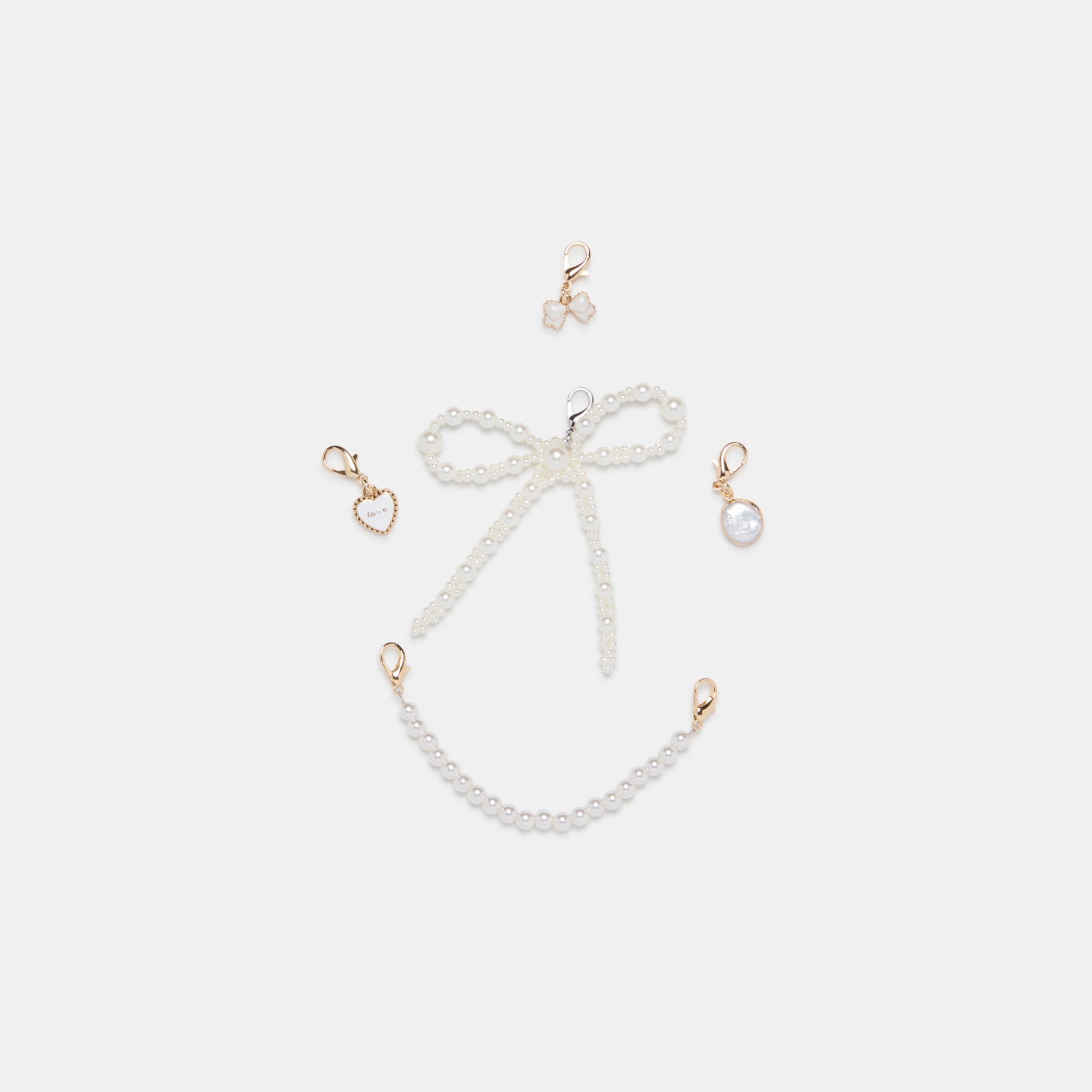 MERIT SNEAKERS WHITE GOLD LEATHER + PEARL CHARM BUNDLE