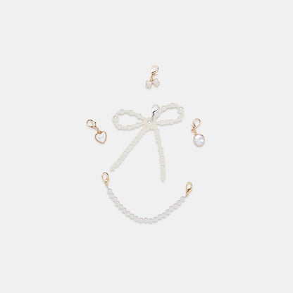 MERIT SNEAKERS WHITE GOLD LEATHER + PEARL CHARM BUNDLE