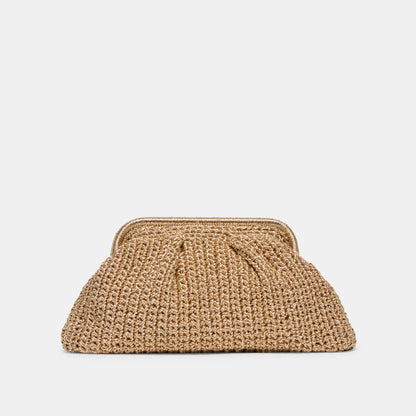 IONE CLUTCH GOLD CROCHET