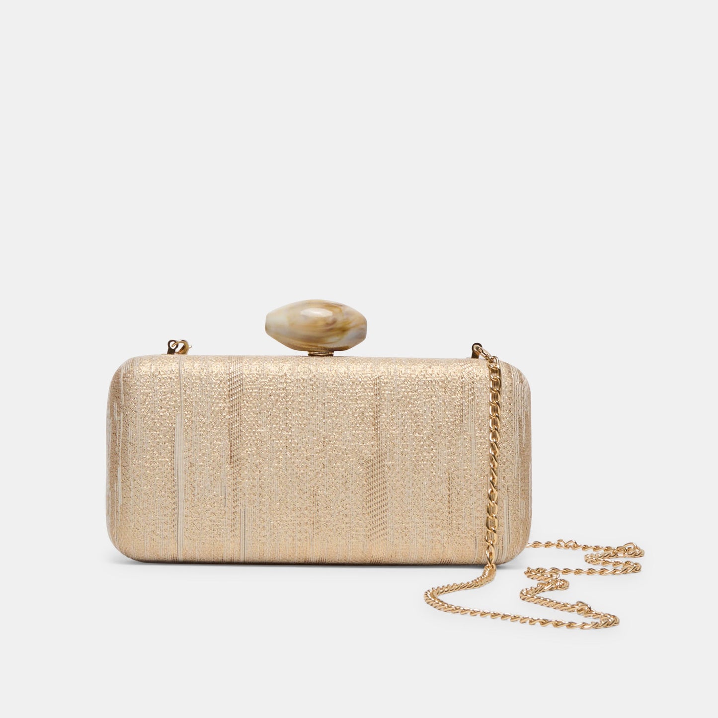 NERYS CLUTCH GOLD NATURAL FABRIC