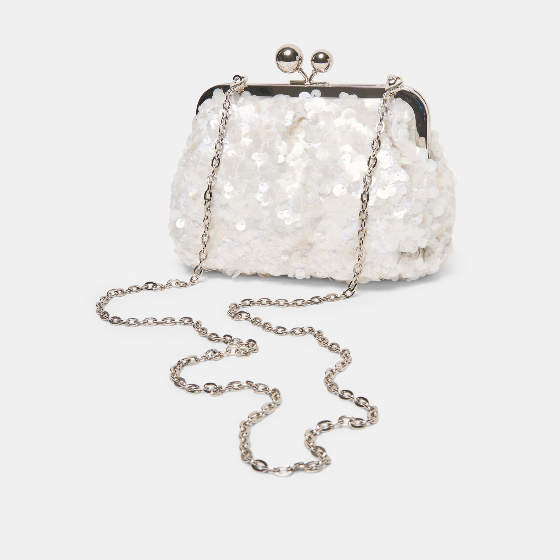 KENDALL CLUTCH WHITE SEQUIN