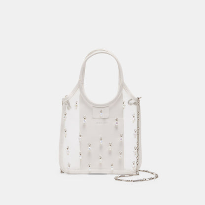 SYLVENE PEARL CROSSBODY WHITE MESH