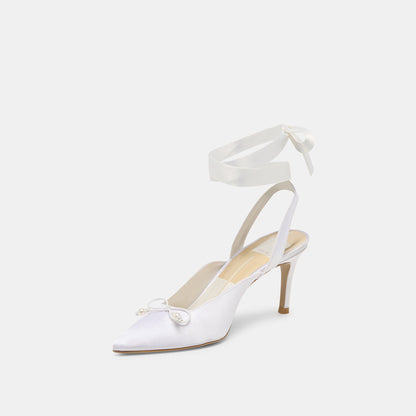 EFORA HEELS TRUE WHITE SATIN