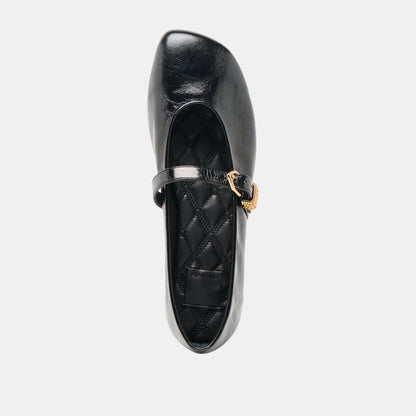 ALIZZA BALLET FLATS MIDNIGHT CRINKLE PATENT