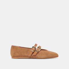 PECAN PERFORATED SUEDE