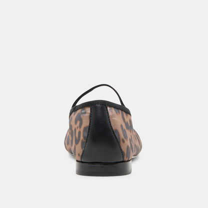 CADEL BALLET FLATS DK LEOPARD MESH
