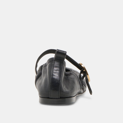 CAELY BALLET FLATS BLACK LEATHER