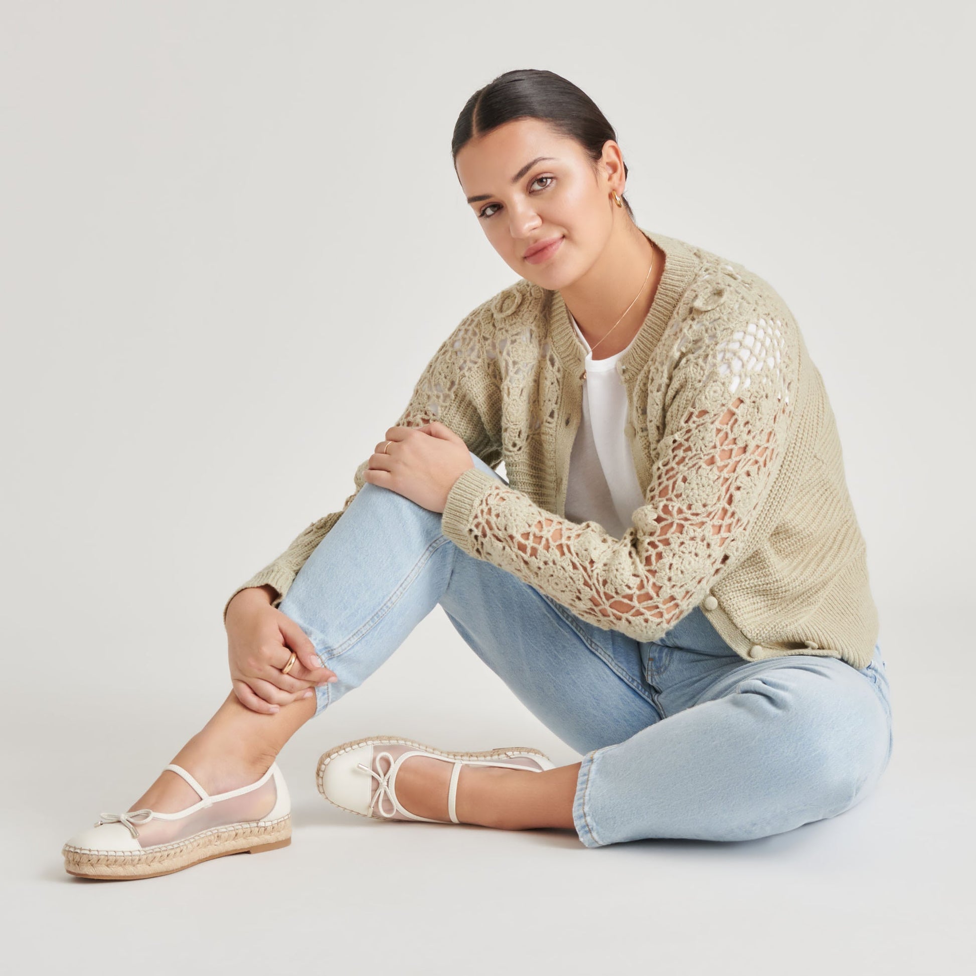 CAMBRE BALLET FLATS WHITE MESH