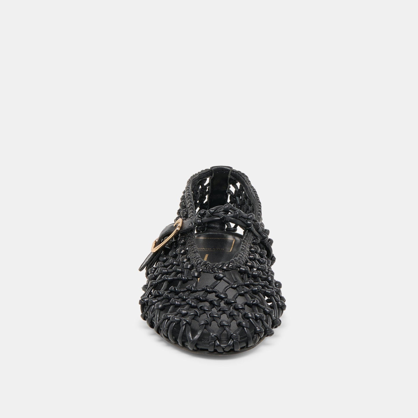 CLAIR BALLET FLATS BLACK WOVEN LEATHER
