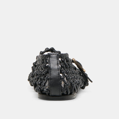 CLAIR BALLET FLATS BLACK WOVEN LEATHER