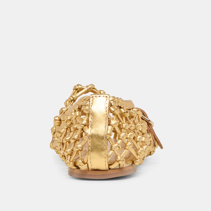 CLAIR BALLET FLATS GOLD WOVEN LEATHER
