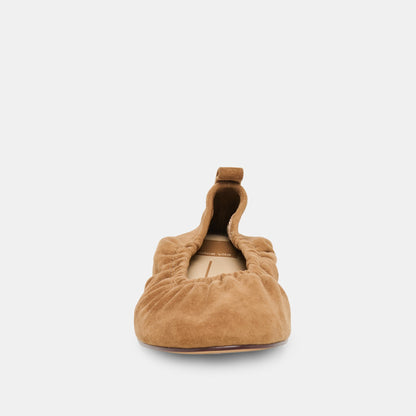 CONRAD BALLET FLATS LT BROWN SUEDE