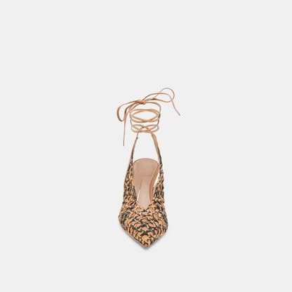 GESICA HEELS BLACK NATURAL WOVEN