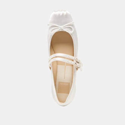 GIBSEN BALLET FLATS TRUE WHITE SATIN