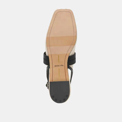 GRIFAN FLATS NATURAL BLACK LINEN
