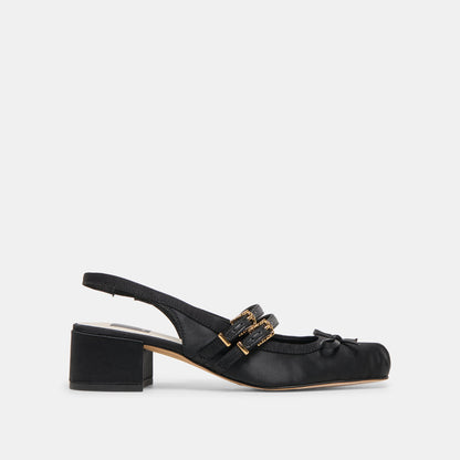 LORIS HEELS ONYX SATIN