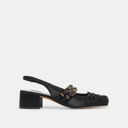 LORIS HEELS ONYX SATIN