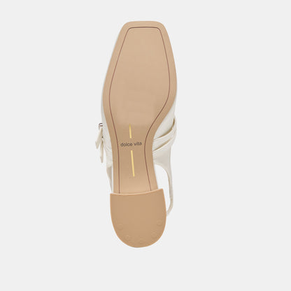 LORIS HEELS TRUE WHITE SATIN