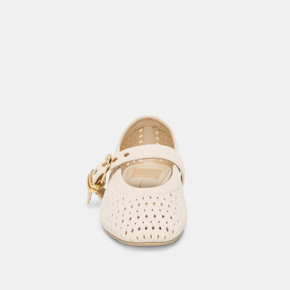 MIKEL BALLET FLATS CREME PERFORATED SUEDE