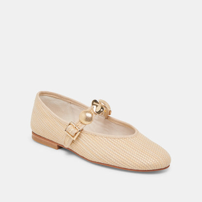 RELAN BALLET FLATS LT NATURAL RAFFIA